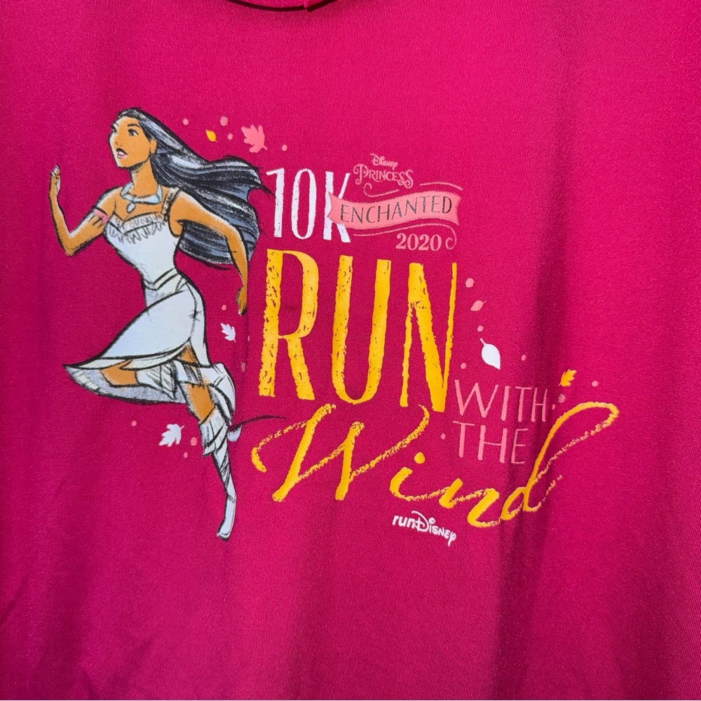 Disney runDisney Princess Enchanted 10K 2020 Hoodie Medium Pink Pocahontas Zip - Picture 8 of 8